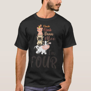 T-shirt Oink Baa Neigh Cluck Moo J'ai 4 ans Vieux thème de