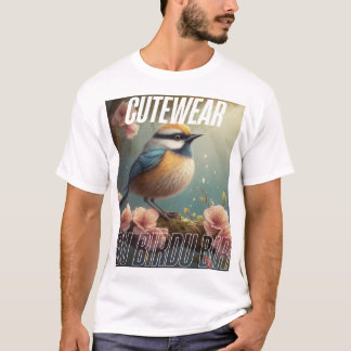 T-shirt Oiseau adorable en Jardin Floral - Très jolie esth