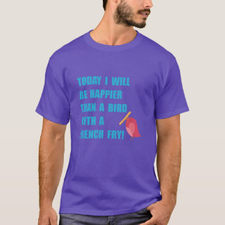 T-shirt Oiseau avec Français Fry Ami amusant