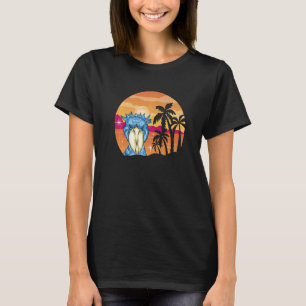T-shirt Oiseau Bec de Chaussure Été Coucher de Soleil Oise