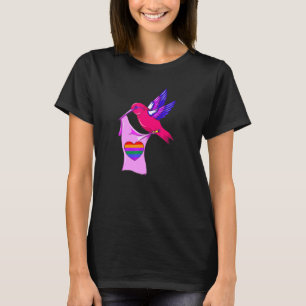 T-shirt Oiseau bisexuel colibri Bi fierté LGBTQ arc-en-cie