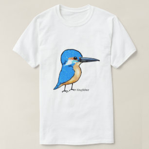 T-shirt oiseau bleu mignon de martin-pêcheur