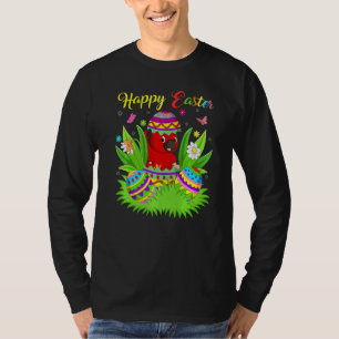 T-shirt Oiseau cardinal Floral Oeuf de Pâques drôle Cardin