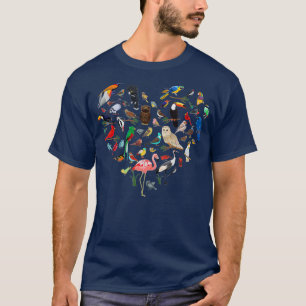 T-shirt Oiseau Coeur - Oiseau Observation Oiseau Oiseau Oi