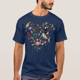 T-shirt Oiseau Coeur - Oiseau Observation Oiseau Oiseau Oi