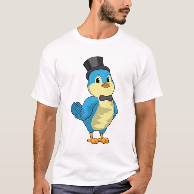 T-shirt Oiseau comme chambre avec ruban (Devant)