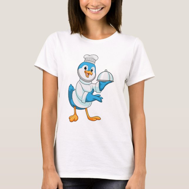 T-shirt Oiseau comme cuire avec Platter (Devant)