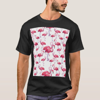 T-shirt Oiseau d'aquarelle de Flamant rose exotique