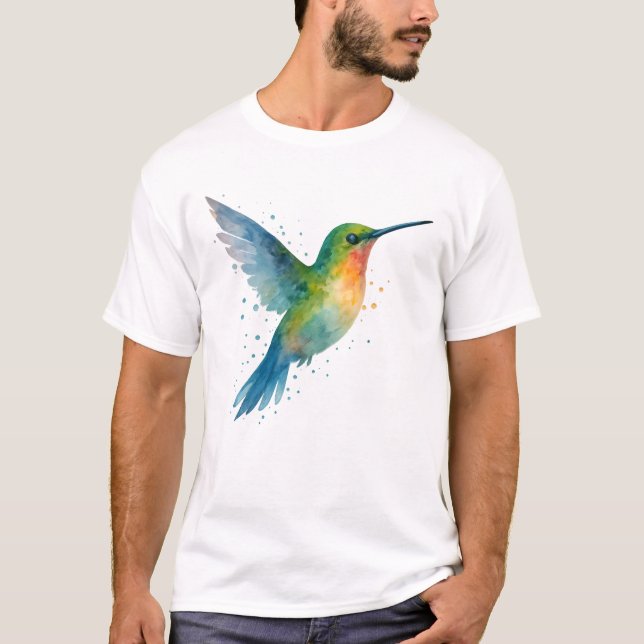 T-shirt Oiseau d'aquarelle en vol (Devant)