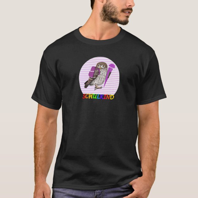 T-shirt Oiseau de Chouette Premier jour de l'école Animal  (Devant)