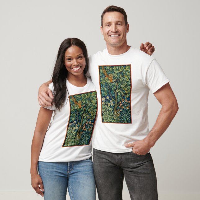 T-shirt Oiseau de faisan dans un arbre (par William Morris (Unisexe)