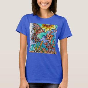 T-shirt Oiseau de mer d'or Réflexion Art