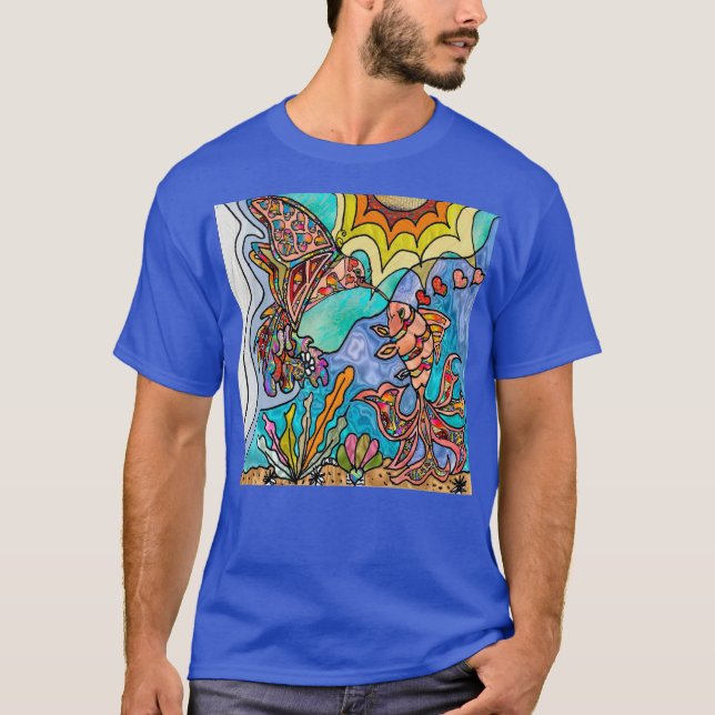 T-shirt Oiseau de mer d'or Réflexion Art (Devant)