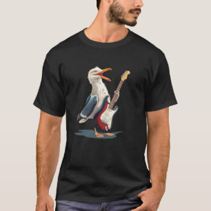 T-shirt Oiseau de mer drôle chantant avec un costume de gu