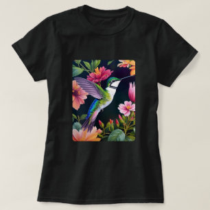 T-shirt Oiseau de mer Fleurs colorées Art