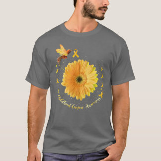 T-shirt Oiseau de mer Tournesol Jaune Cancer de l'enfance 