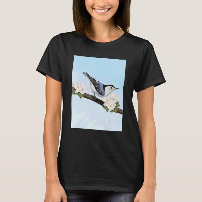 T-shirt Oiseau de Nuthatch à poitrine blanche Bio (Devant)