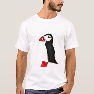 T-shirt Oiseau de Puffin mignon Aquarelle drôle Atlantique