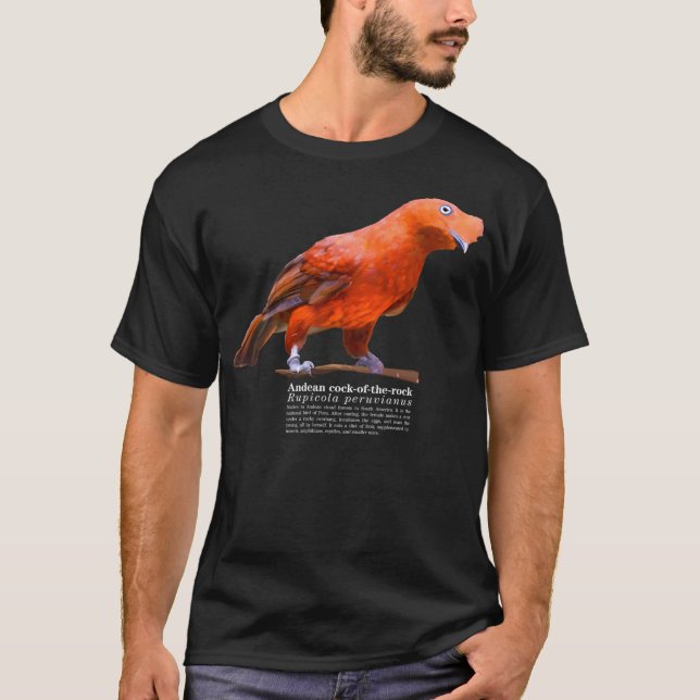 T-shirt Oiseau De Roche Andéen Sur Les Rochers (Devant)