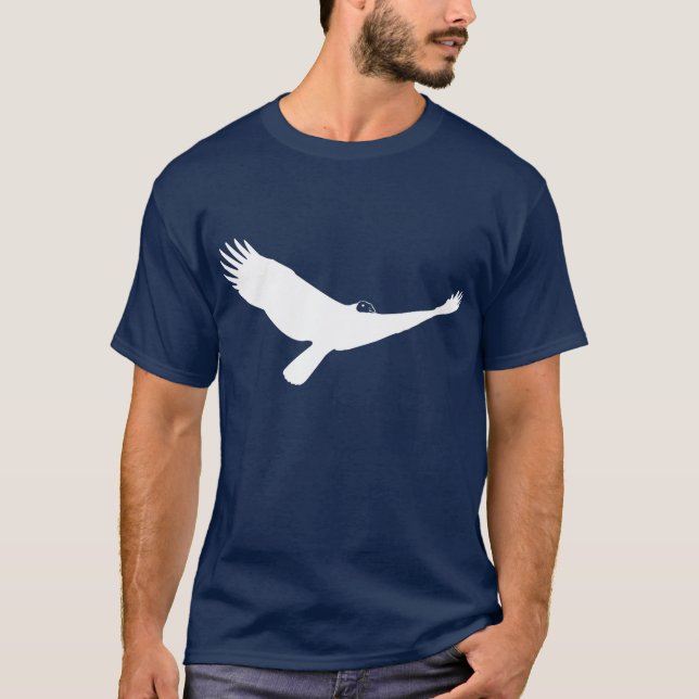 T-shirt Oiseau de vautour de Turquie de proie blanc en vol (Devant)