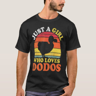 T-shirt Oiseau Dodo Vintage Juste Une Fille Qui Aime Les D