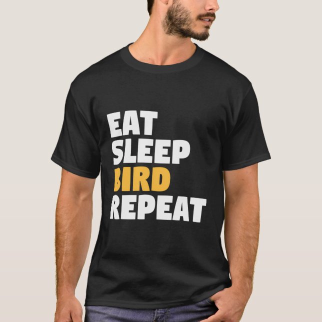 T-shirt Oiseau Drôle À Regarder Long Manches T Chemise Bir (Devant)