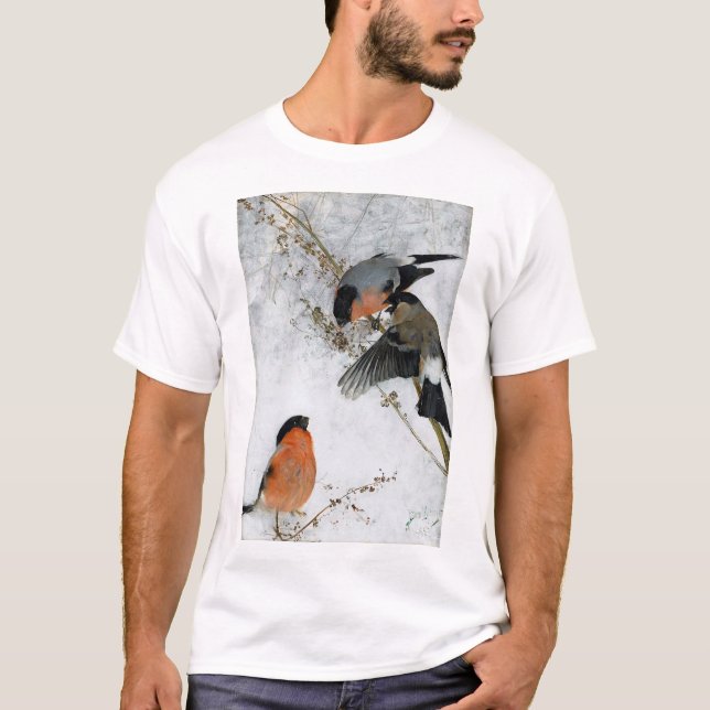 T-shirt Oiseau en Neige, Bruno Liljefors (Devant)