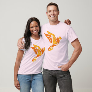T-Shirt Oiseau en Papier Géométrique Origami Minim