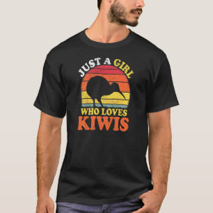 T-shirt Oiseau Kiwi Vintage Juste Une Fille Qui Aime Les K