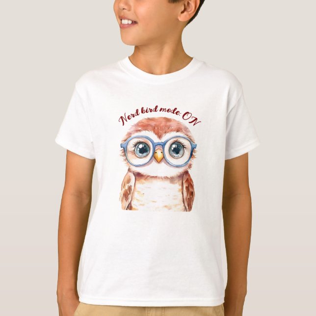 T-shirt Oiseau Nerd geek (Devant)