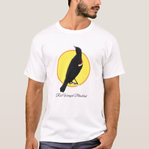 T-shirt Oiseau noir à ailes rouges
