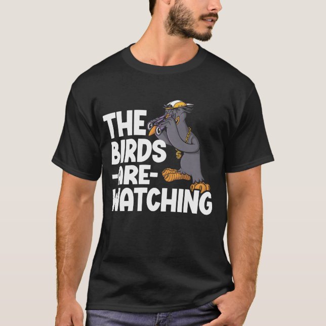T-shirt Oiseau observer mignonne Oiseau Amoureux famille (Devant)