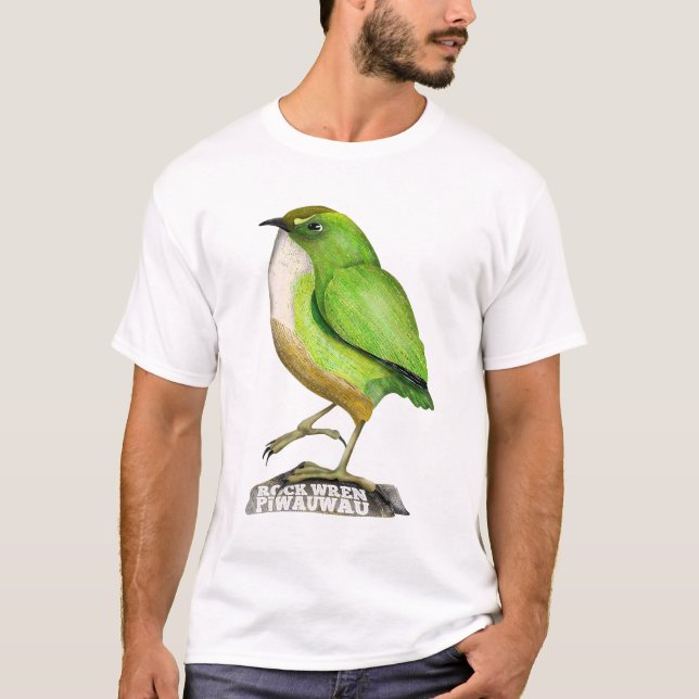 T-shirt OISEAU Rock Wren piwauwau NZ (Devant)
