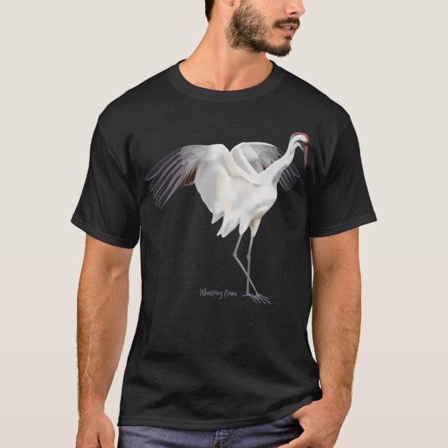 T-shirt Oiseau sauvage de la grue blanche (Devant)
