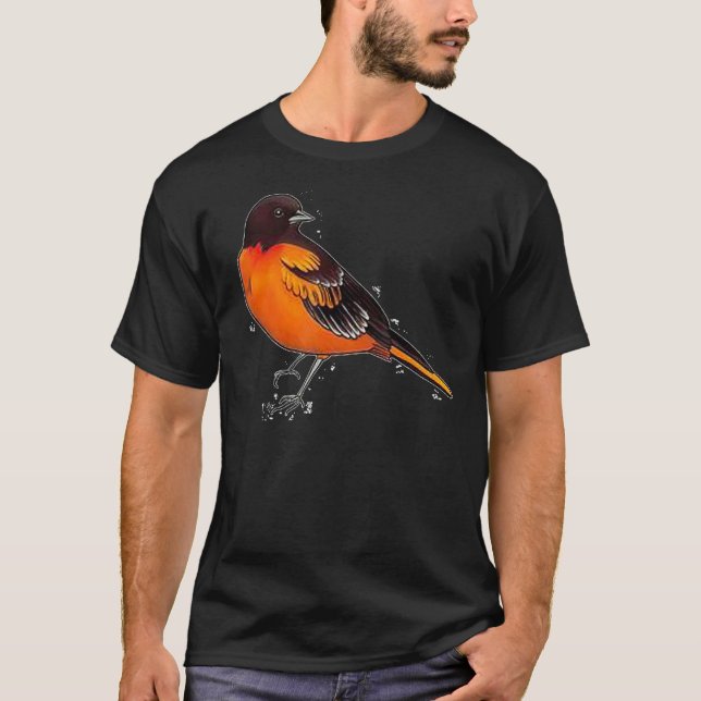 T-shirt Oiseau sauvage d'Oriole Orange (Devant)