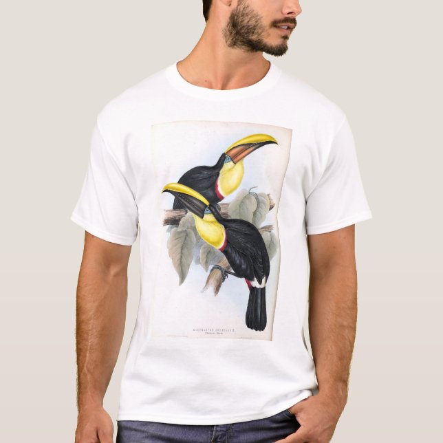 T-shirt Oiseau tropical de toucans affiché par jaune (Devant)