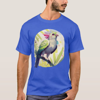 T-shirt Oiseau tropical Famille de perroquets à peinture a