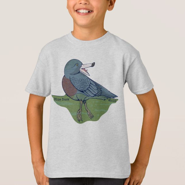 T-shirt OISEAU Whio Blue Duck NZ (Devant)