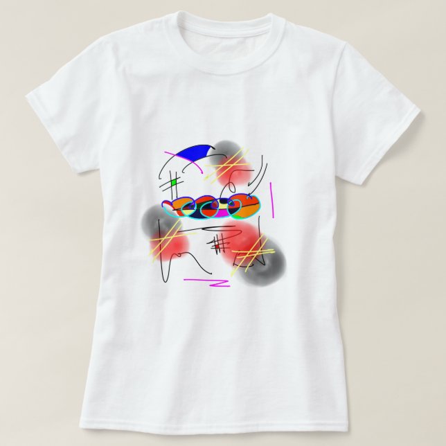 T-shirt oiseaux abstraits (Design devant)