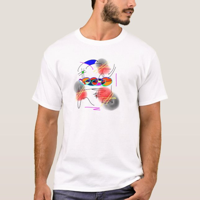 T-shirt oiseaux abstraits (Devant)