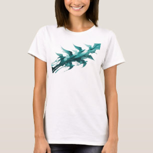 T-shirt Oiseaux Abstraits Turquoise Caprice Design Origina