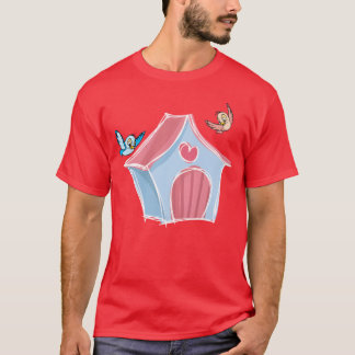 T-shirt Oiseaux autour de la famille de nids d'oiseaux