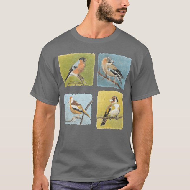 T-shirt Oiseaux cadeaux d'art amis (Devant)