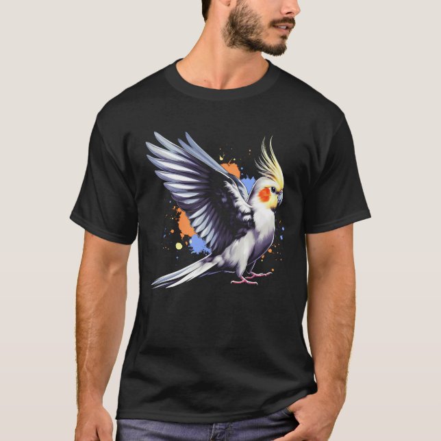 T-shirt Oiseaux de Cockatiel Oiseau d'Oiseau d'observation (Devant)