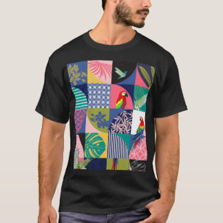 T-shirt Oiseaux de perroquets exotiques Hawaii