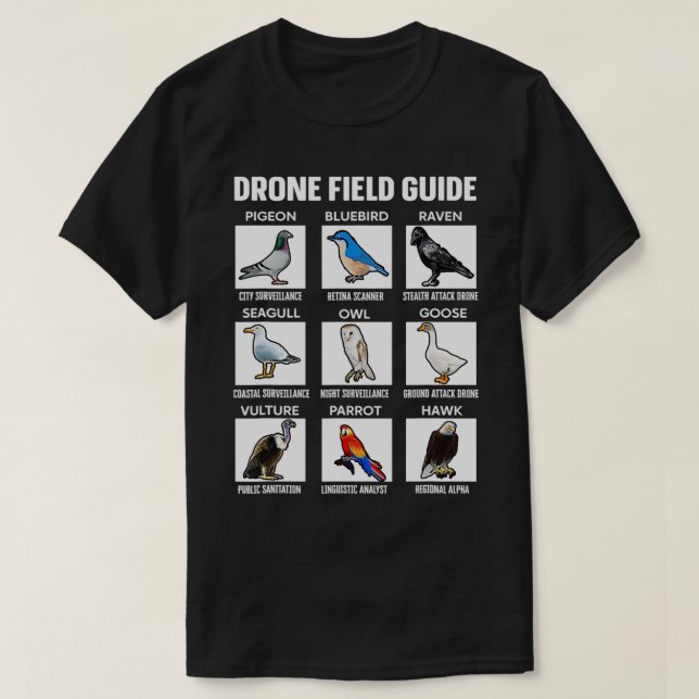 T-shirt Oiseaux Drone Field Guide Ils Arenu2019t ours drôl (Design devant)