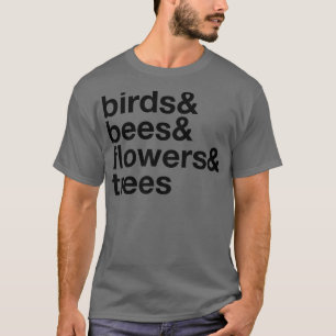 T-shirt Oiseaux Fleurs d'abeilles Arbres
