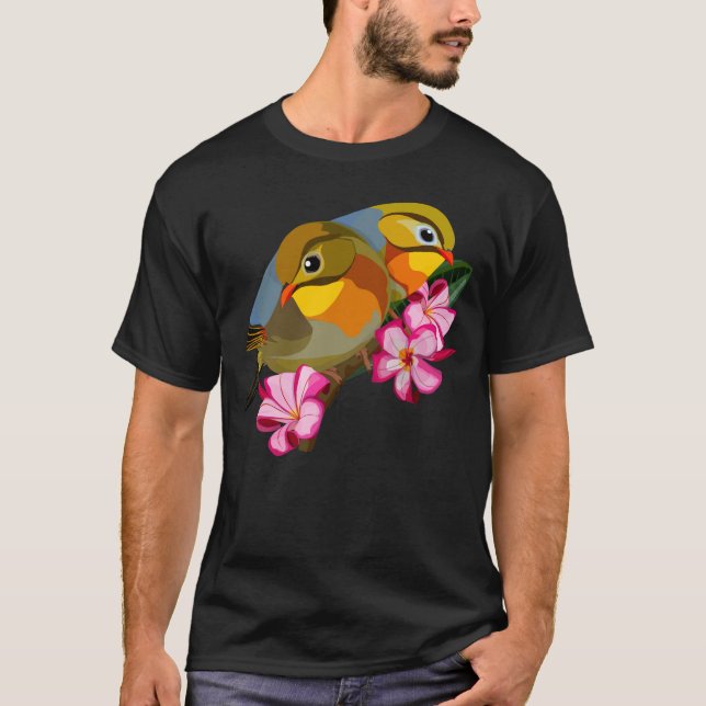 T-SHIRT OISEAUX LEIOTHRIX À BILLE ROUGE (Devant)