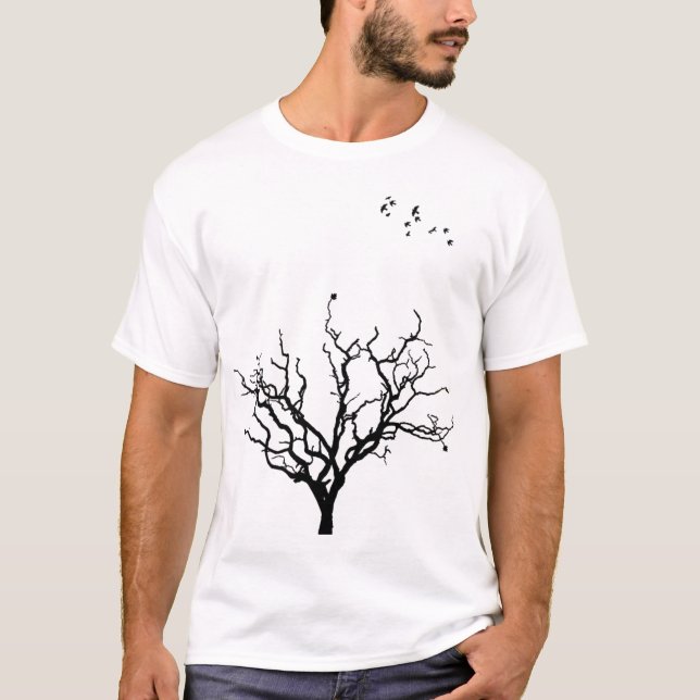 T-shirt Oiseaux noirs (Devant)