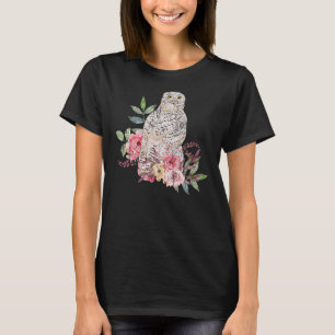 T-shirt Oiseaux prédateurs Forêt Animaux Roses Fleurs Chou